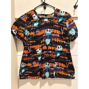 Disney Nightmare Before Christmas Jack Skellington Scrub Top Tie Dye L WM39T728I